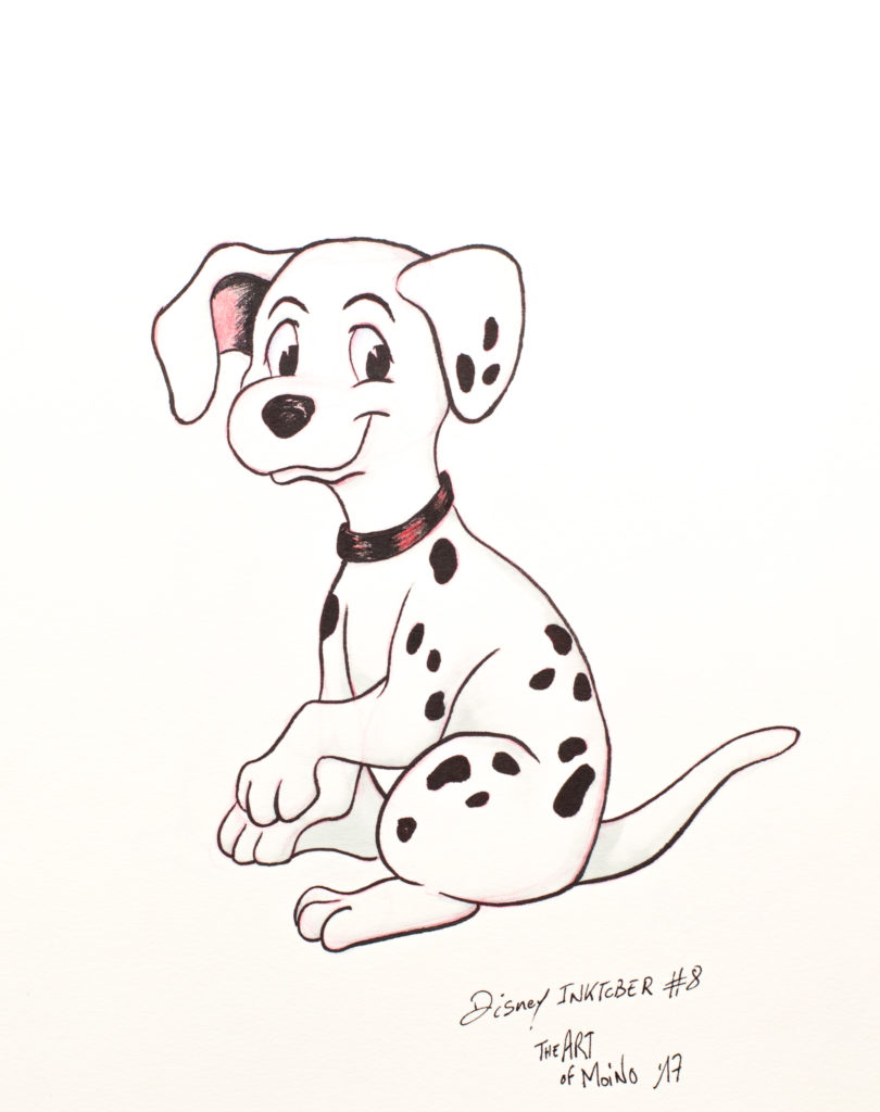 Disney Inktober 2017 - #8 Chiens - Les 101 dalmatiens