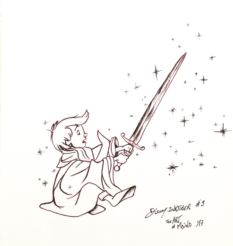 Disney Inktober 2017 - #9 Épée - Merlin l'Enchanteur