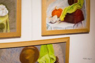 (en haut à droite) Un autre dessin au pastels, à la mini-expo de l'Usine à Chapeaux à Rambouillet
